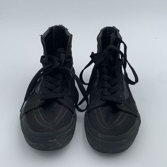 Vans high top lace up black monochromatic sneakers, boys size 3 - Picture 8 of 12